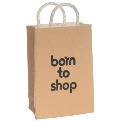 "Born to Shop" Dollhouse Miniature Shopping Bag - Little Shop of Miniatures