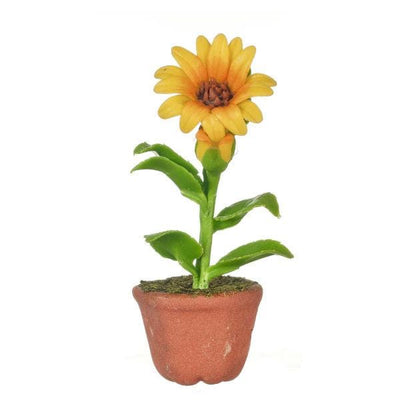 Dollhouse Miniature Sunflower in a Pot - Little Shop of Miniatures