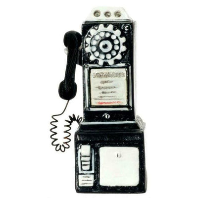 Black Dollhouse Miniature Pay Phone - Little Shop of Miniatures