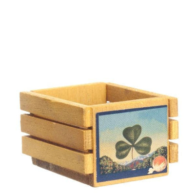 Dollhouse Miniature Fruit Crate with Shamrock Decal - Little Shop of Miniatures