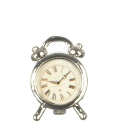 Silver Dollhouse Miniature Alarm Clock - Little Shop of Miniatures