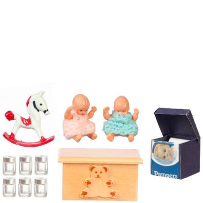 Dollhouse Miniature Baby Nursery Set - Little Shop of Miniatures