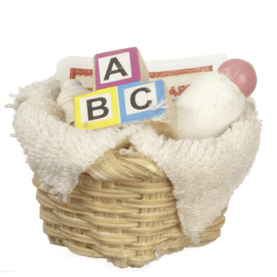Dollhouse Miniature Baby Basket Set - Little Shop of Miniatures