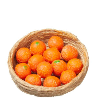 Dollhouse Miniature Oranges in a Basket - Little Shop of Miniatures