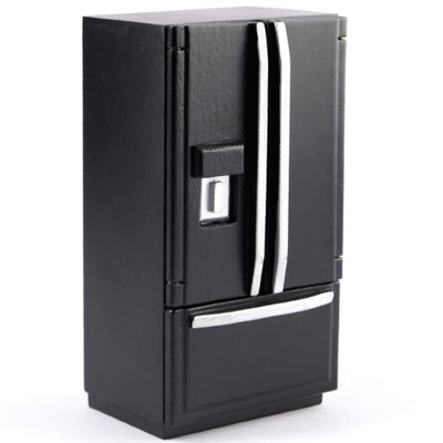 Modern Black Dollhouse Miniature Refrigerator - Little Shop of Miniatures