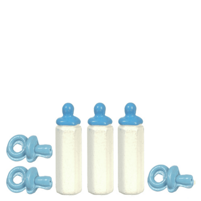 Blue Dollhouse Miniature Bottle & Pacifier Set - Little Shop of Miniatures