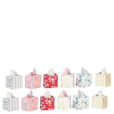 12 Dollhouse Miniature Boxes of Tissues - Little Shop of Miniatures