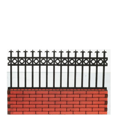Long Dollhouse Miniature Brick Wall & Fence - Little Shop of Miniatures