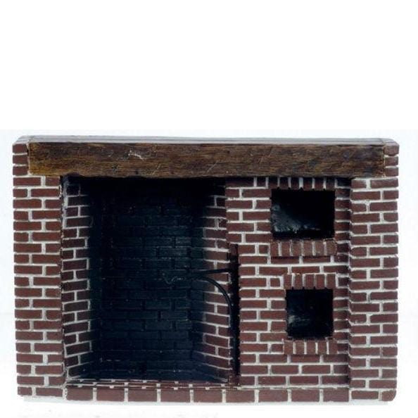 1:12 Scale Colonial Walk In Fireplace Miniature YM0244 2024