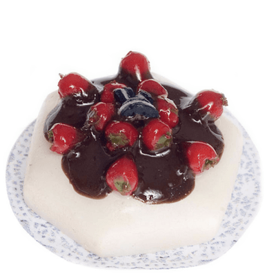Dollhouse Miniature Strawberry & Chocolate Cake - Little Shop of Miniatures