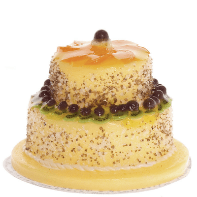 Dollhouse Miniature Yellow 2-Tier Cake - Little Shop of Miniatures