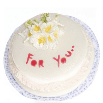 Dollhouse Miniature "For You" Cake - Little Shop of Miniatures