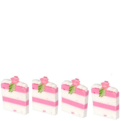 Dollhouse Miniature White Cake Slices - Little Shop of Miniatures