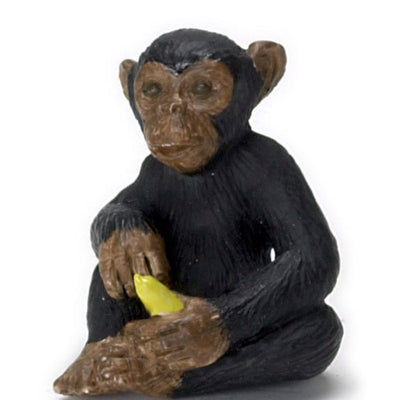 Dollhouse Miniature Chimp with Banana - Little Shop of Miniatures