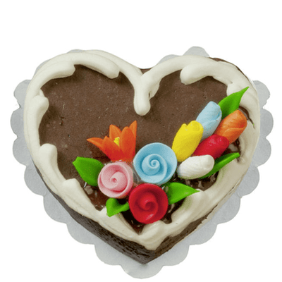 Dollhouse Miniature Chocolate Heart Cake - Little Shop of Miniatures