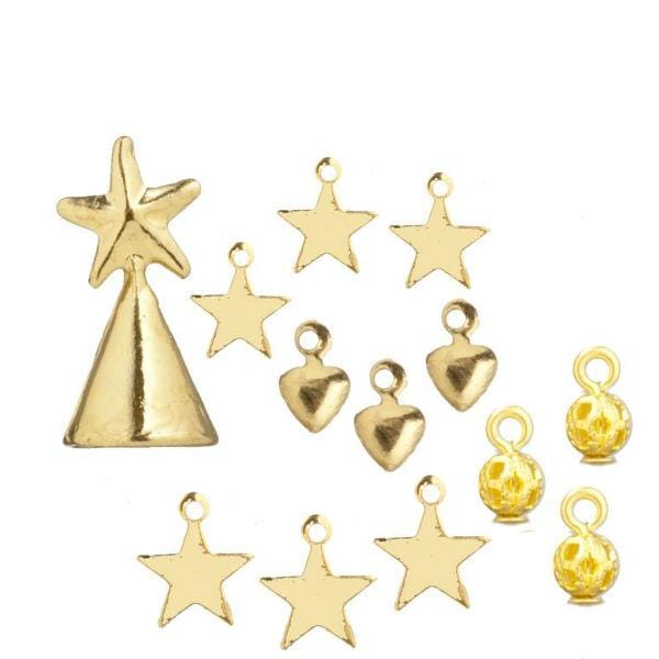 Dollhouse Miniature Christmas Ornaments & Tree Topper Little Shop of