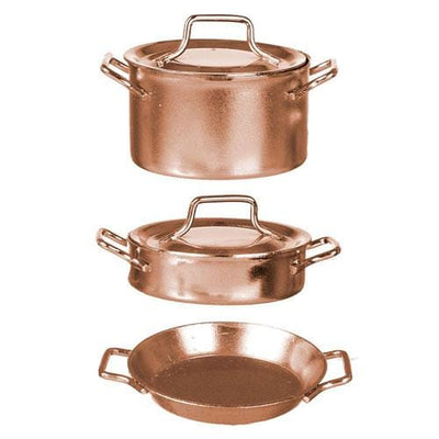 Copper Dollhouse Miniature Pots & Pans - Little Shop of Miniatures