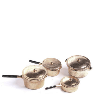 Copper Dollhouse Miniature Pots & Pans Set - Little Shop of Miniatures