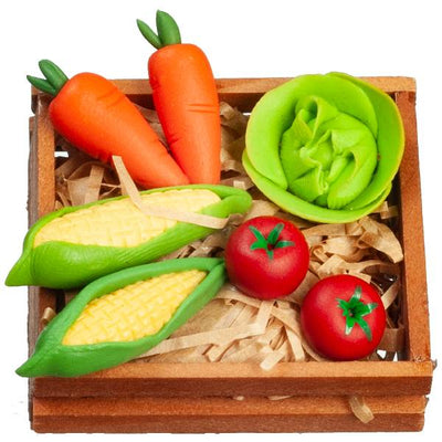 Crate of Dollhouse Miniature Vegetables - Little Shop of Miniatures