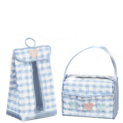 Blue Dollhouse Miniature Diaper Bag & Stacker Set - Little Shop of Miniatures