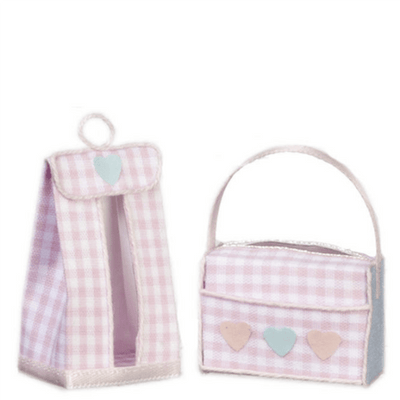 Pink Dollhouse Miniature Diaper Bag & Stacker Set - Little Shop of Miniatures