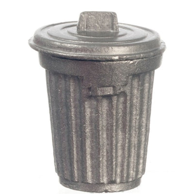 Silver Dollhouse Miniature Garbage Can - Little Shop of Miniatures
