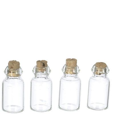 4 Dollhouse Miniature Glass Jars - Little Shop of Miniatures