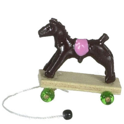 Dollhouse Miniature Horse Pull Toy - Little Shop of Miniatures