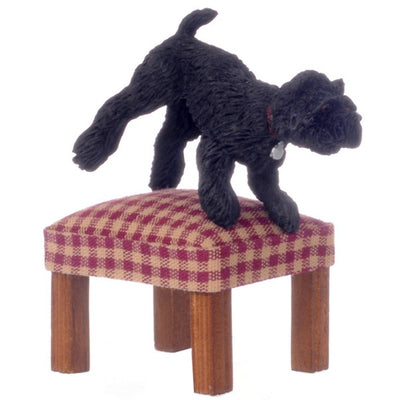 Jumping Dollhouse Miniature Black West Highland Terrier - Little Shop of Miniatures