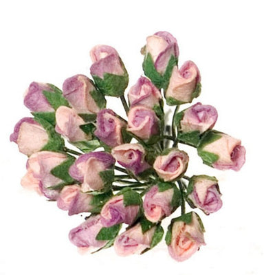 Dollhouse Miniature Half Bloom Lavender Rose Stems - Little Shop of Miniatures