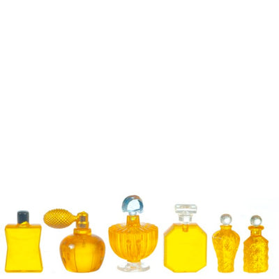 Dollhouse Miniature Yellow Perfume Bottles - Little Shop of Miniatures