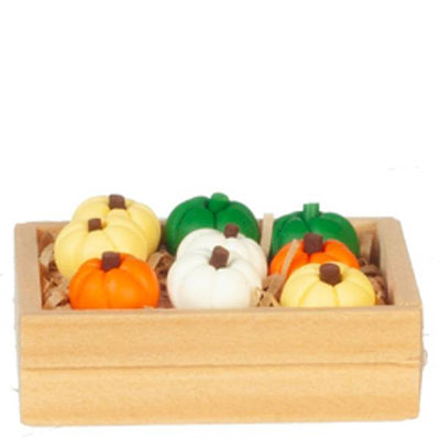 Dollhouse Miniature Crate with 9 Pumpkins - Little Shop of Miniatures