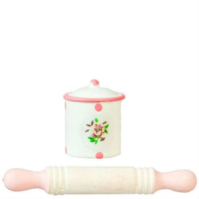 Dollhouse Miniature Canister and Rolling Pin - Little Shop of Miniatures