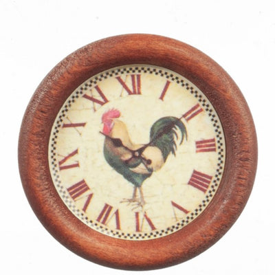 Dollhouse Miniature Rooster Wall Clock - Little Shop of Miniatures
