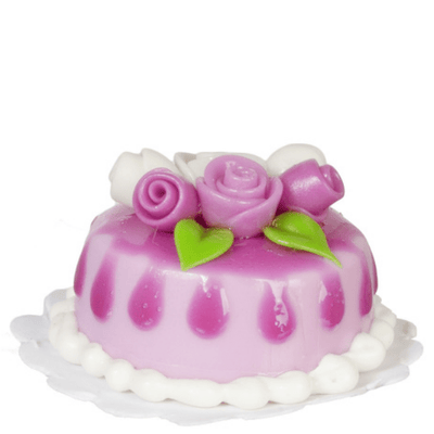 Dollhouse Miniature Pink Rose Cake - Little Shop of Miniatures