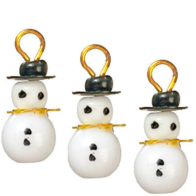 3 Dollhouse Miniature Snowmen Ornaments - Little Shop of Miniatures