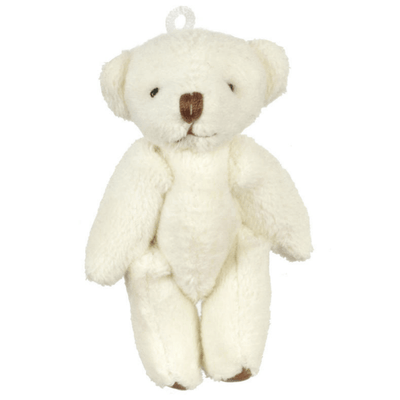White Dollhouse Miniature Teddy Bear - Little Shop of Miniatures