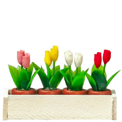 Dollhouse Miniature Tulips in a Window Box - Little Shop of Miniatures