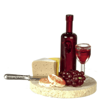 Dollhouse Miniature Wine & Cheese Set - Little Shop of Miniatures
