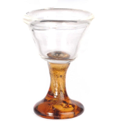 Dollhouse Miniature Wine Glass with Amber Stem - Little Shop of Miniatures