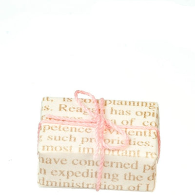 Dollhouse Miniature Wrapped Gift with Pink Bow - Little Shop of Miniatures