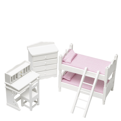6-Piece Girls' Dollhouse Miniature Bedroom Set - Little Shop of Miniatures