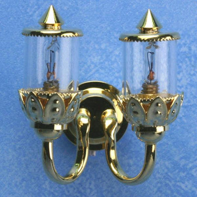 Ornate Gold Double Dollhouse Miniature Wall Sconce - Little Shop of Miniatures
