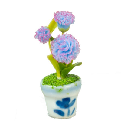 Lavender Dollhouse Miniature Carnations in a Pot - Little Shop of Miniatures