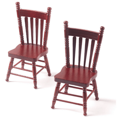 Mahogany Dollhouse Miniature Kitchen Chairs - Little Shop of Miniatures