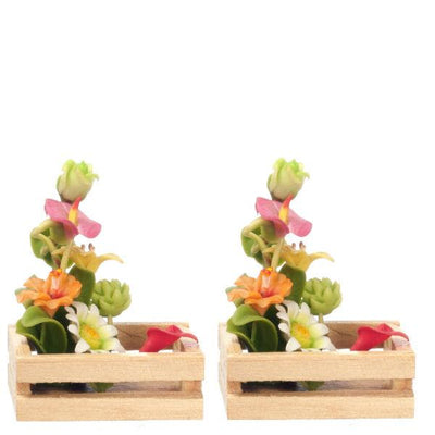 Handmade Dollhouse Miniature Flower Baskets - Little Shop of Miniatures