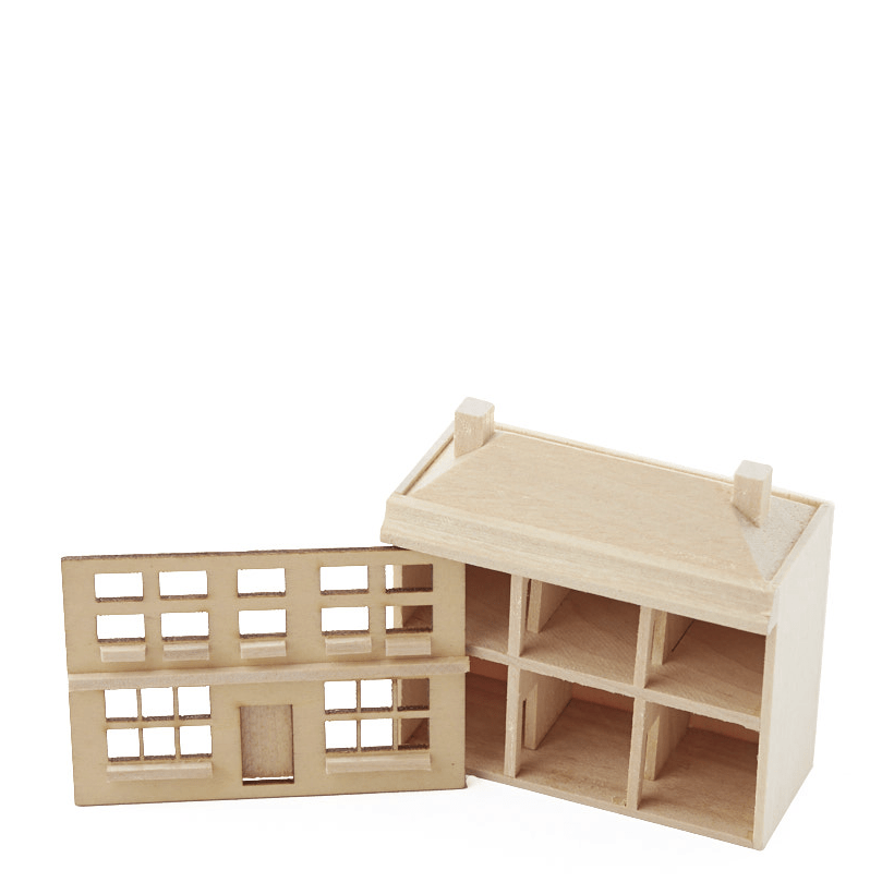 Unfinished online wood dollhouse