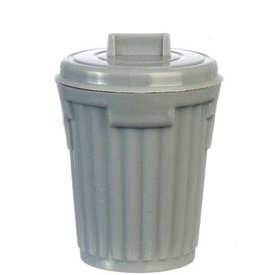 Gray Dollhouse Miniature Garbage Can - Little Shop of Miniatures