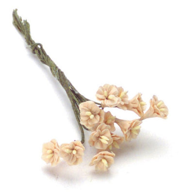 One Dozen Peach Dollhouse Miniature Camellias - Little Shop of Miniatures