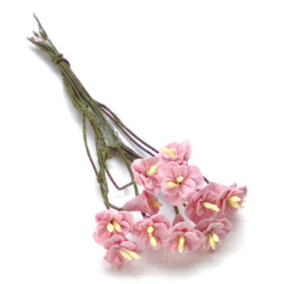One Dozen Pink Dollhouse Miniature Camellias - Little Shop of Miniatures